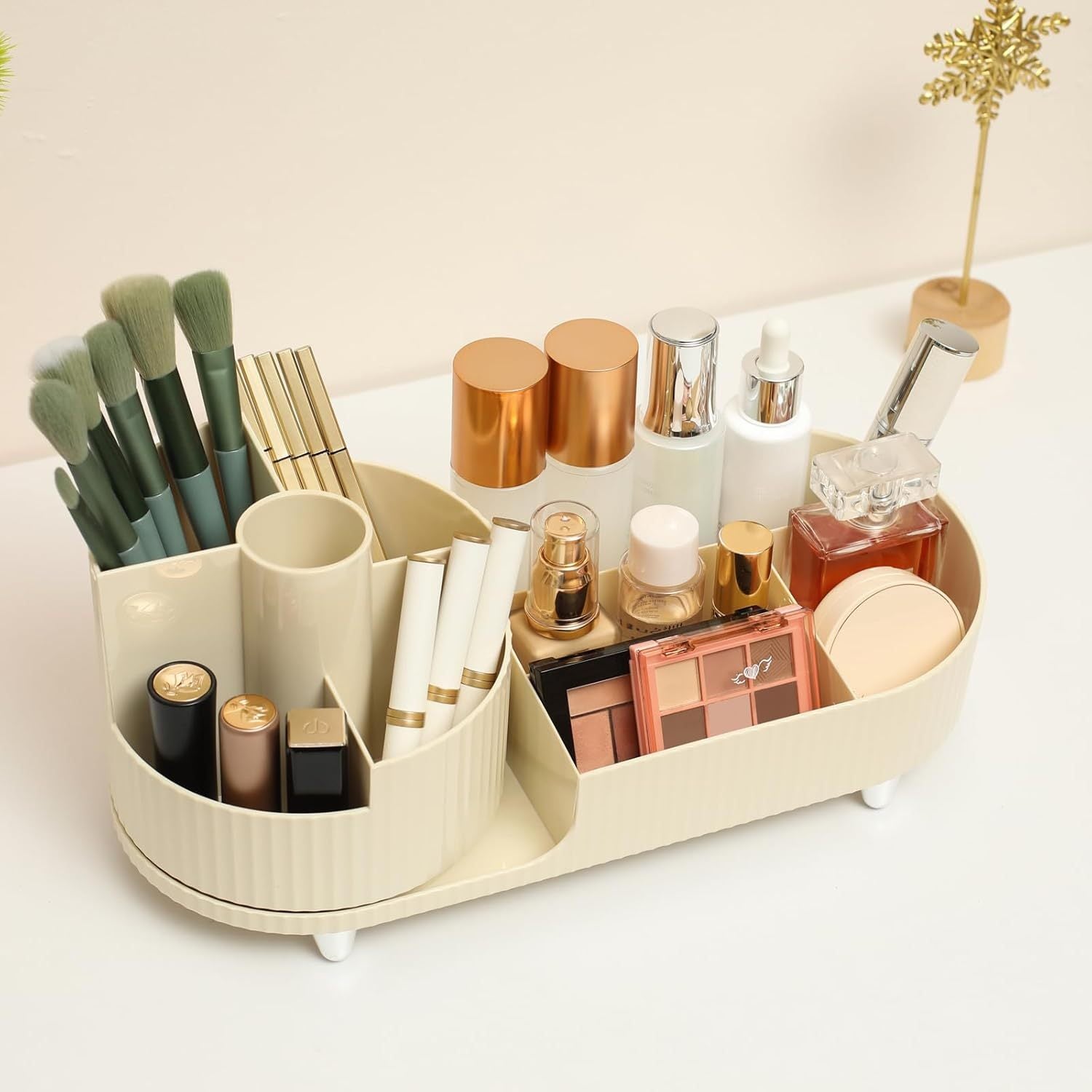 Large Rotating Cosmetic Organizer – Countertop Makeup Storage Case
