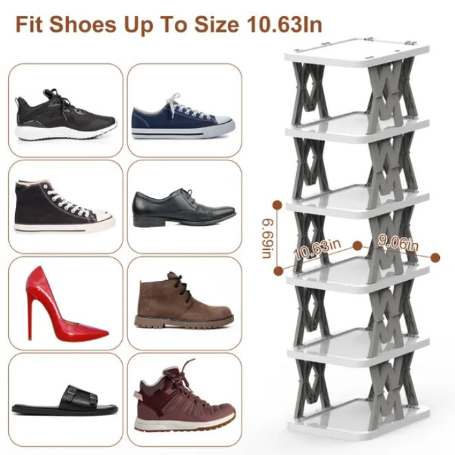 Vertical Shoe Rack – 6-Tier Foldable Space Saver