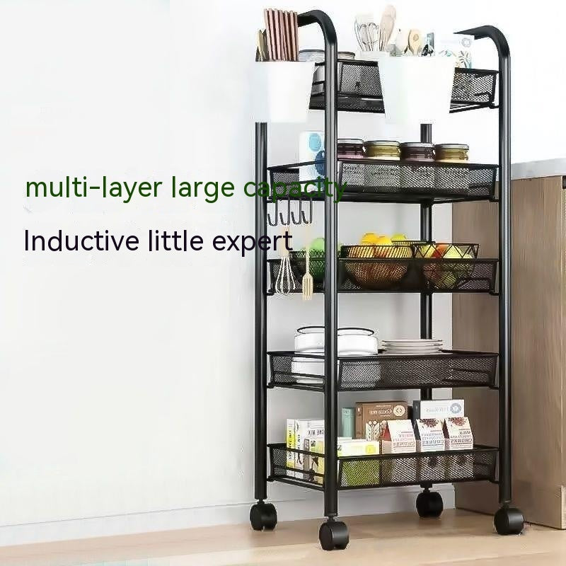 Rolling Kitchen Shelf – Multi-Tier Household Storage Rack