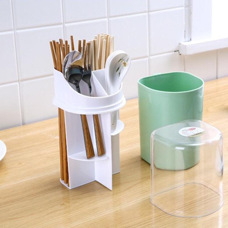 Kitchen Cutlery Organizer – Lidded Drainer for Tableware