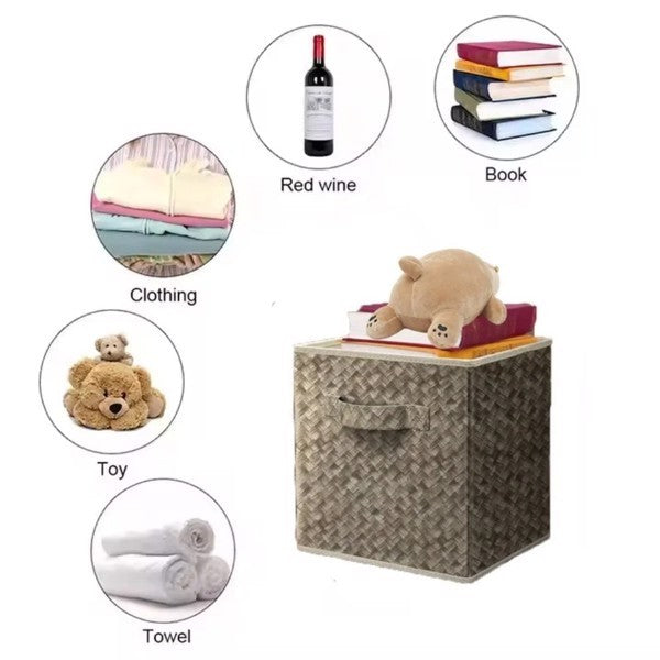 12 Inch Foldable Cube Storage Bins Set Of 6, Closet Organizers Bins And Storage Box For Toy Clothes-Brown