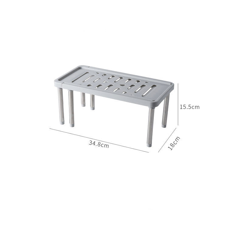 Telescopic cabinet layered shelf organizer