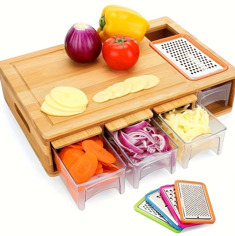 Organized Cooking Made Easy—All-in-One Bamboo Board Set