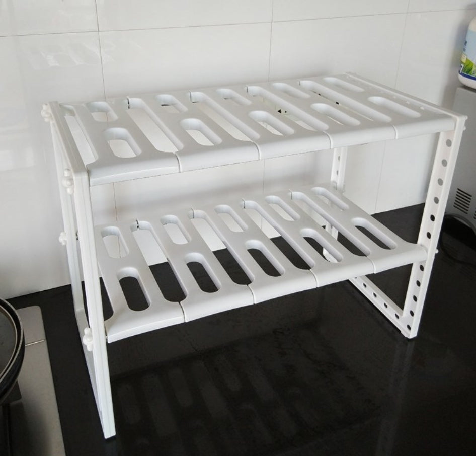 Under Sink 2 Tier Expandable Shelf Organizer