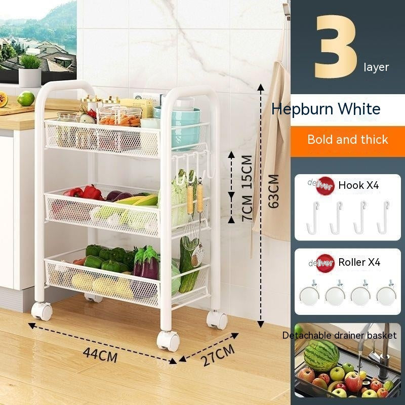 Rolling Kitchen Shelf – Multi-Tier Household Storage Rack