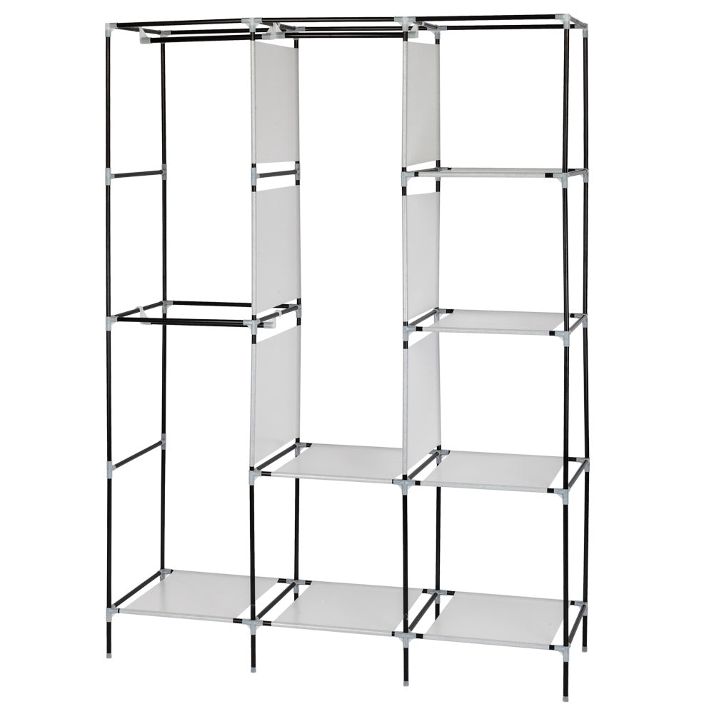 Portable Closet Wardrobe Clothes Rack Storage Organizer With Shelf Black