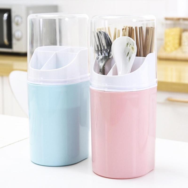 Kitchen Cutlery Organizer – Lidded Drainer for Tableware