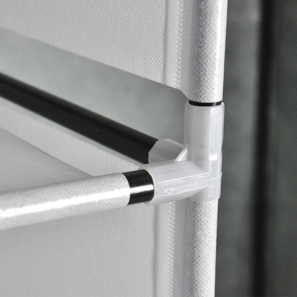 Portable Closet Wardrobe Clothes Rack Storage Organizer With Shelf Black