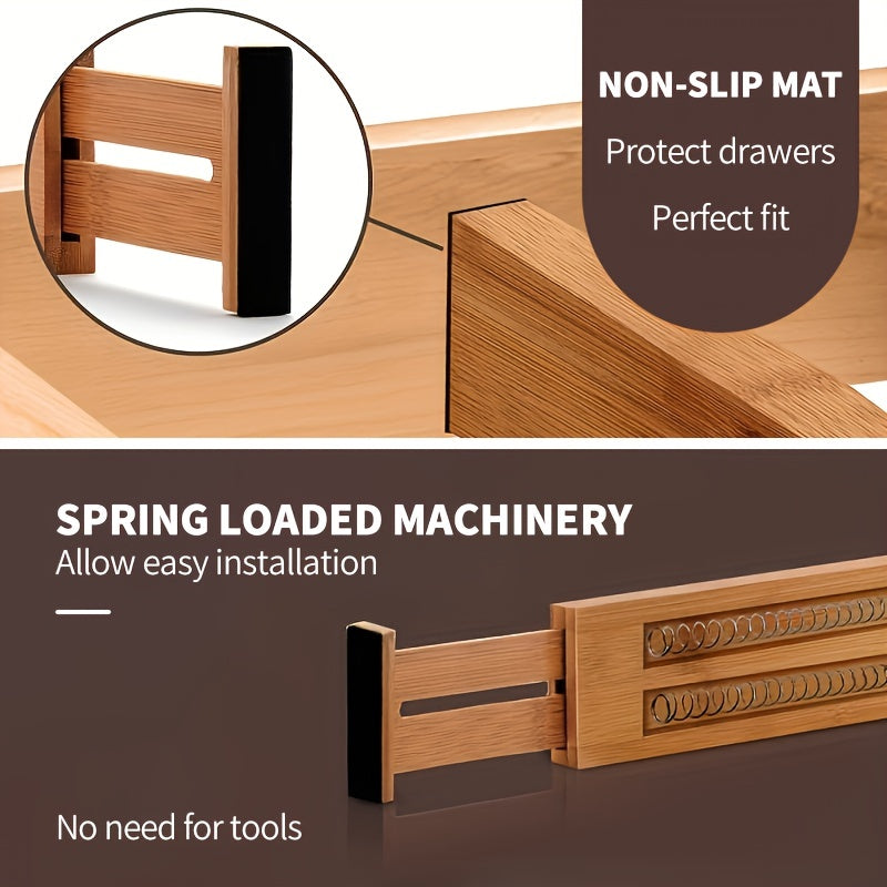 8pcs Bamboo Drawer Dividers