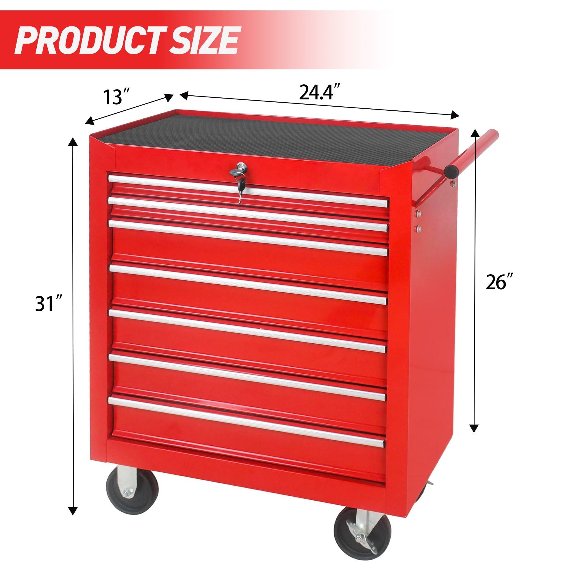 7-Drawer Tool Box on Wheels – Heavy-Duty Storage Cart
