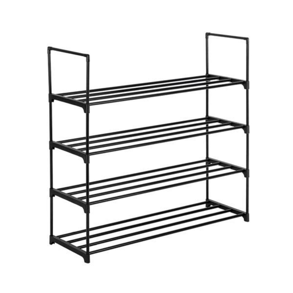 2 Set 4 Tiers Shoe Rack Shoe Tower Shelf Storage Organizer For Bedroom, Entryway, Hallway, And Closet Gray Color