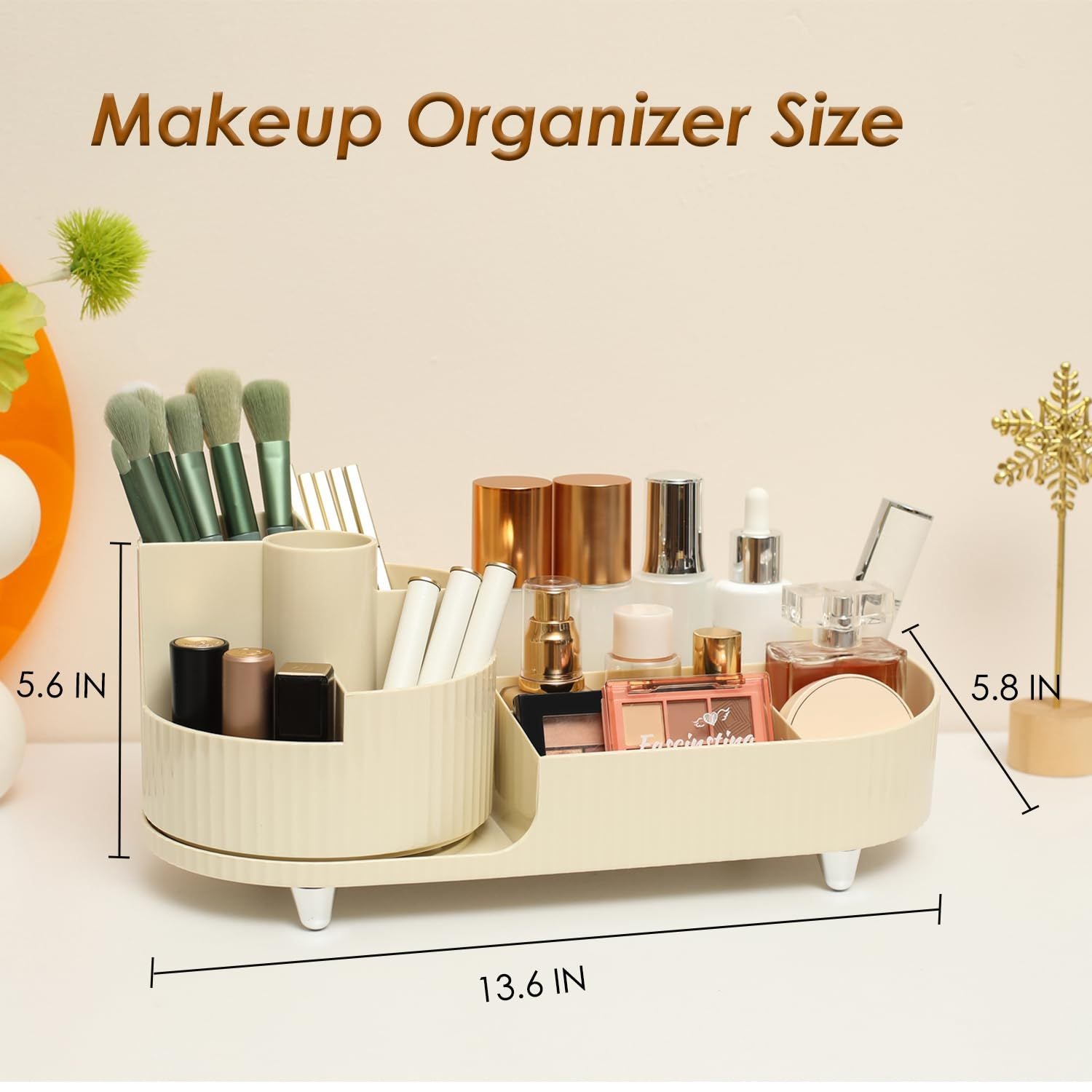 Large Rotating Cosmetic Organizer – Countertop Makeup Storage Case