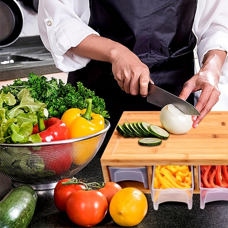 Organized Cooking Made Easy—All-in-One Bamboo Board Set